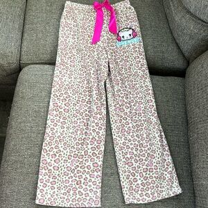 St. Eve Girls Animal Print Cheetah pink Cream Pajama Pants Size 7